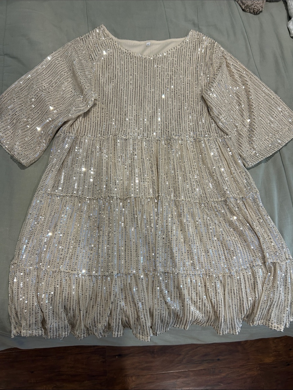 rose gold sparkly dress